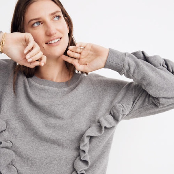 Madewell Tops - Madewell Ruffle Sweatshirt